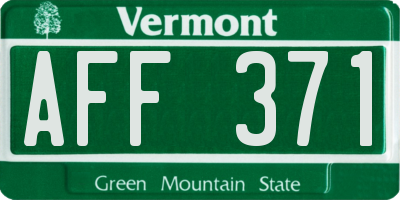 VT license plate AFF371