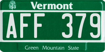 VT license plate AFF379