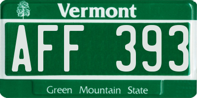 VT license plate AFF393