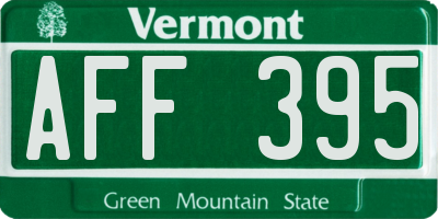 VT license plate AFF395