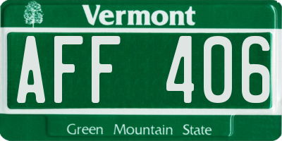 VT license plate AFF406