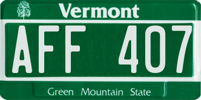VT license plate AFF407