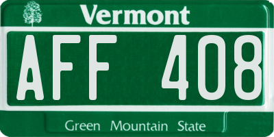 VT license plate AFF408