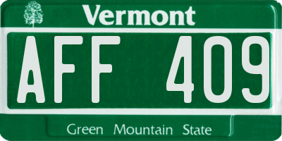 VT license plate AFF409
