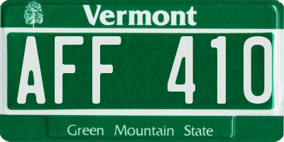 VT license plate AFF410
