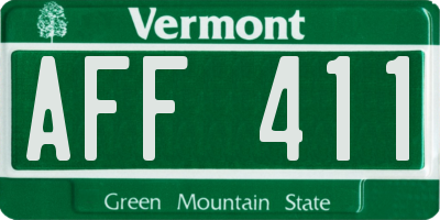 VT license plate AFF411