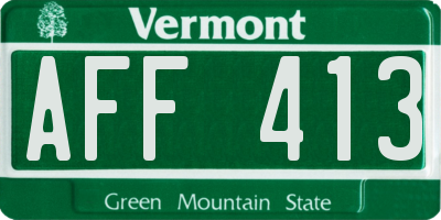 VT license plate AFF413