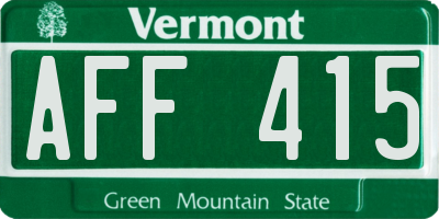 VT license plate AFF415