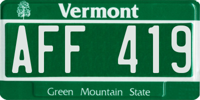 VT license plate AFF419
