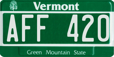 VT license plate AFF420