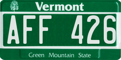 VT license plate AFF426