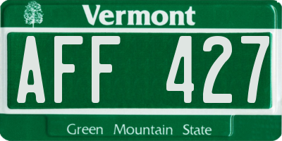 VT license plate AFF427