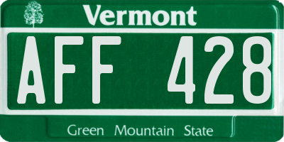VT license plate AFF428