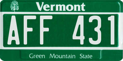 VT license plate AFF431