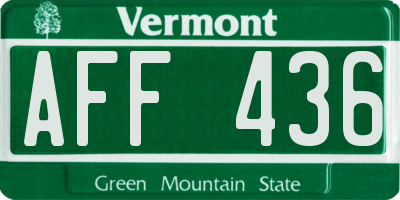 VT license plate AFF436