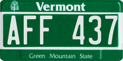 VT license plate AFF437