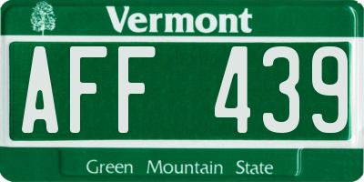 VT license plate AFF439
