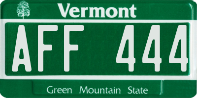 VT license plate AFF444