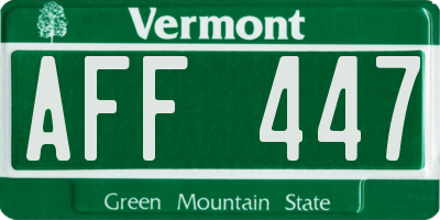 VT license plate AFF447