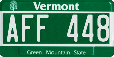 VT license plate AFF448