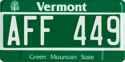 VT license plate AFF449