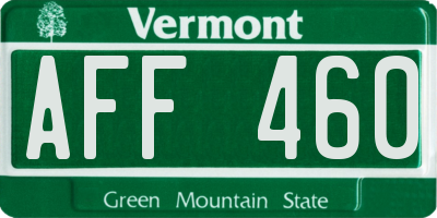 VT license plate AFF460