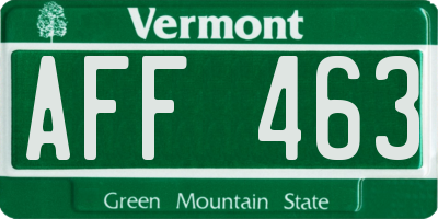 VT license plate AFF463