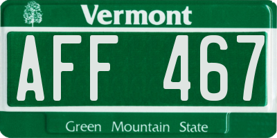 VT license plate AFF467