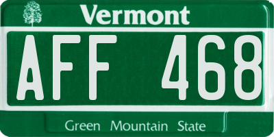 VT license plate AFF468