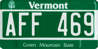 VT license plate AFF469