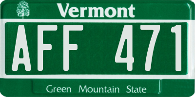 VT license plate AFF471