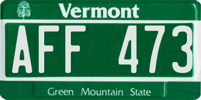 VT license plate AFF473