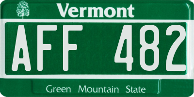VT license plate AFF482