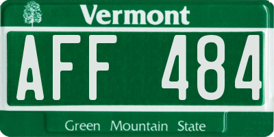 VT license plate AFF484