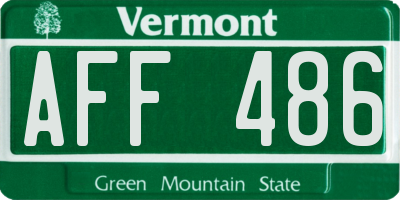 VT license plate AFF486