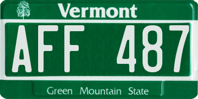 VT license plate AFF487