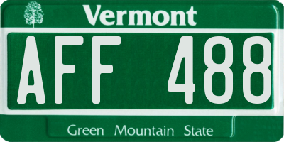 VT license plate AFF488