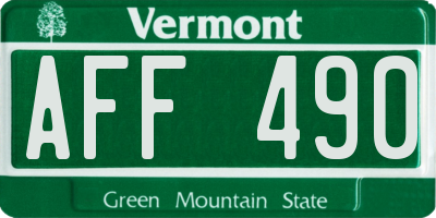 VT license plate AFF490