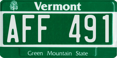 VT license plate AFF491
