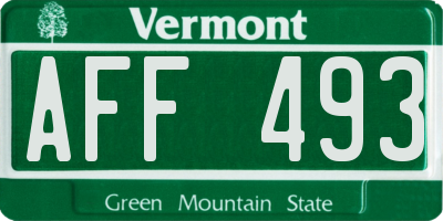 VT license plate AFF493