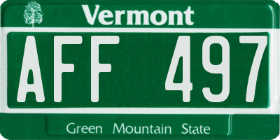 VT license plate AFF497