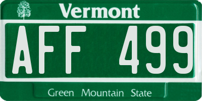VT license plate AFF499