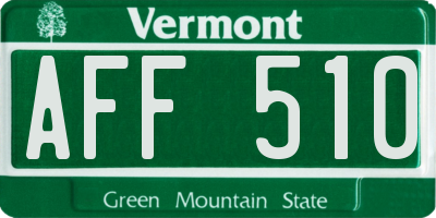 VT license plate AFF510