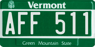 VT license plate AFF511