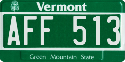 VT license plate AFF513