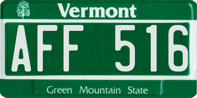 VT license plate AFF516