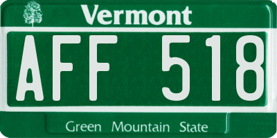 VT license plate AFF518