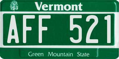 VT license plate AFF521
