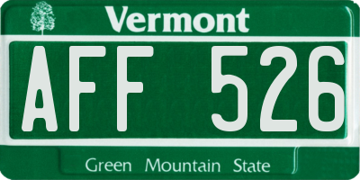 VT license plate AFF526