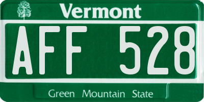 VT license plate AFF528